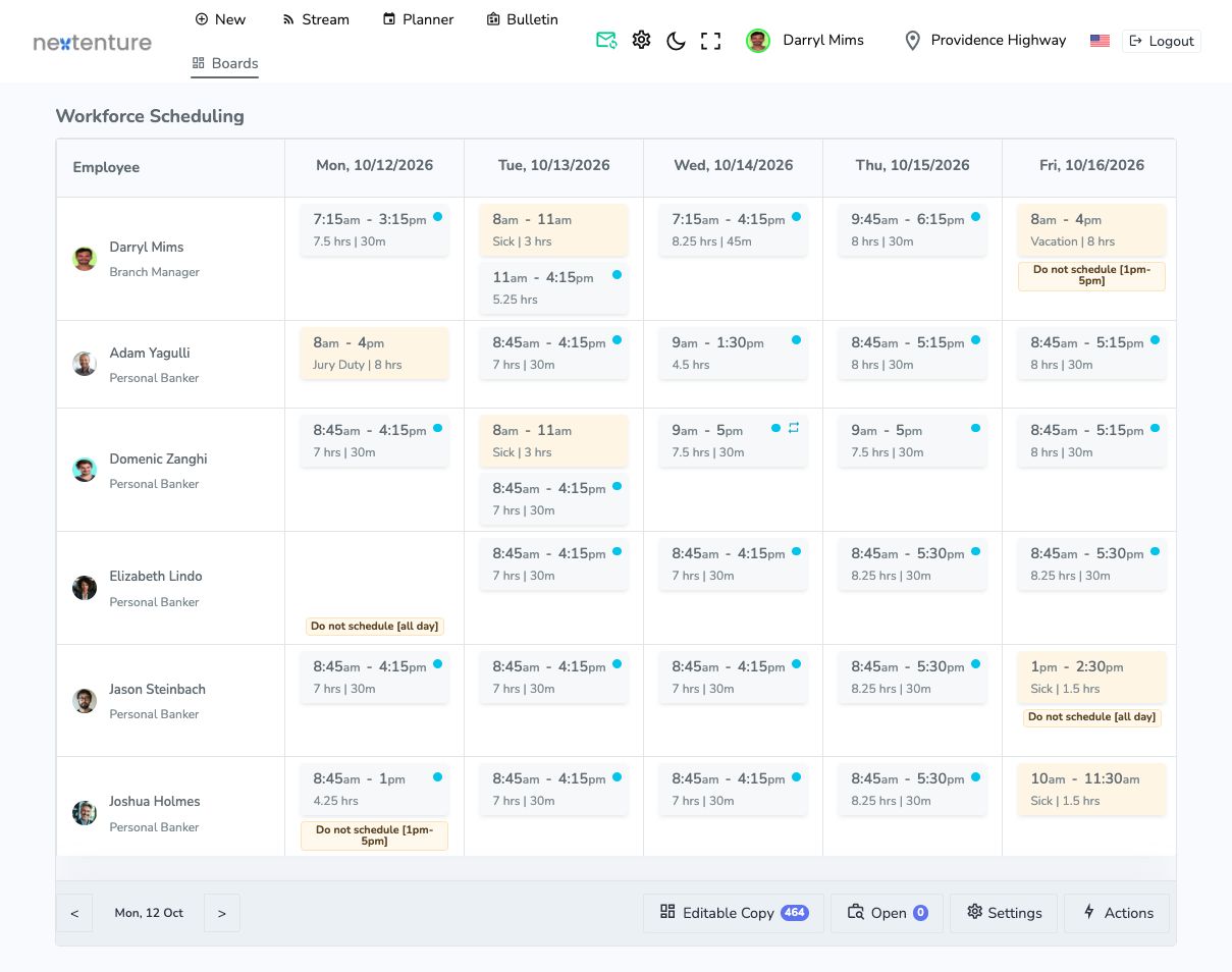 NPC workforce view using myFI LIFE demo data